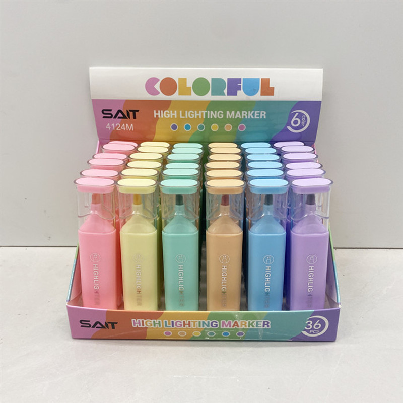 Light-colored fluorescent pen macaron color matching, student key marking, waterproof quick-drying planner pen, marker pen wholesale full figure