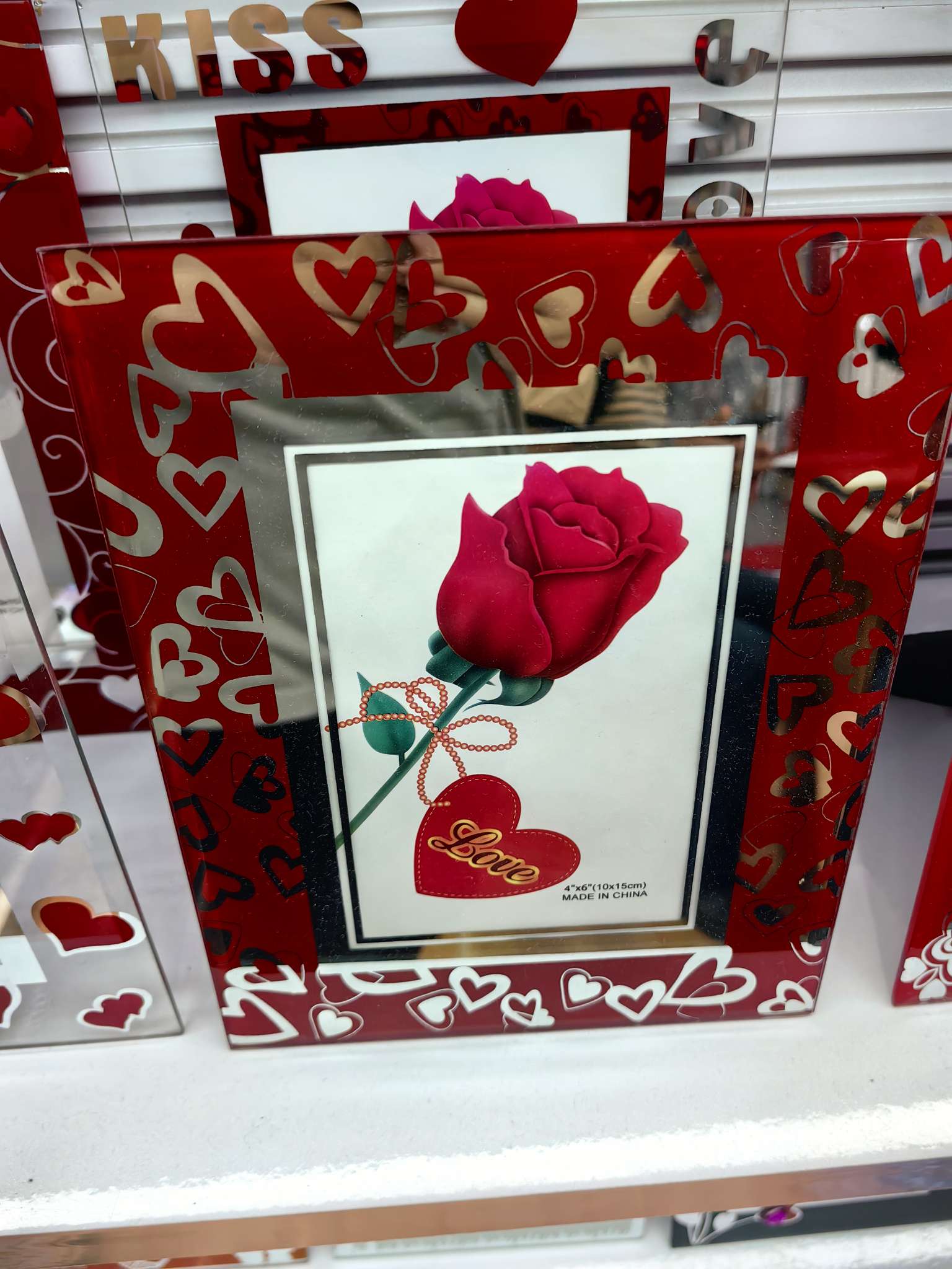 玫瑰相框，玻璃相框A6494