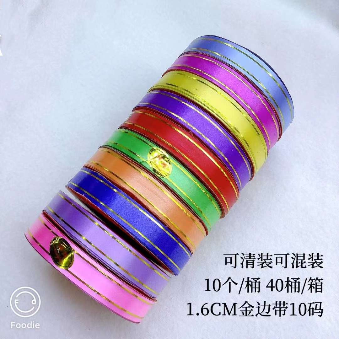 Source manufacturer of 1.6*10 size gold-rimmed plain color ribbons for office cultural atmosphere decoration details Picture