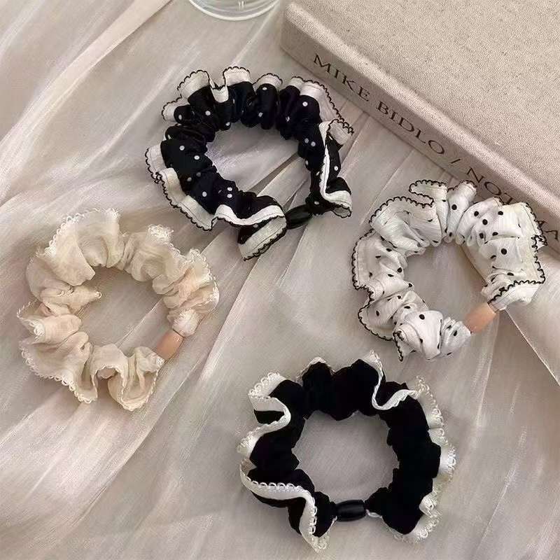 Acrylic bridal headwear, hair comb, fashionable rubber band headwear, elegant design, versatile accessories, lace small intestine ring detail image 2