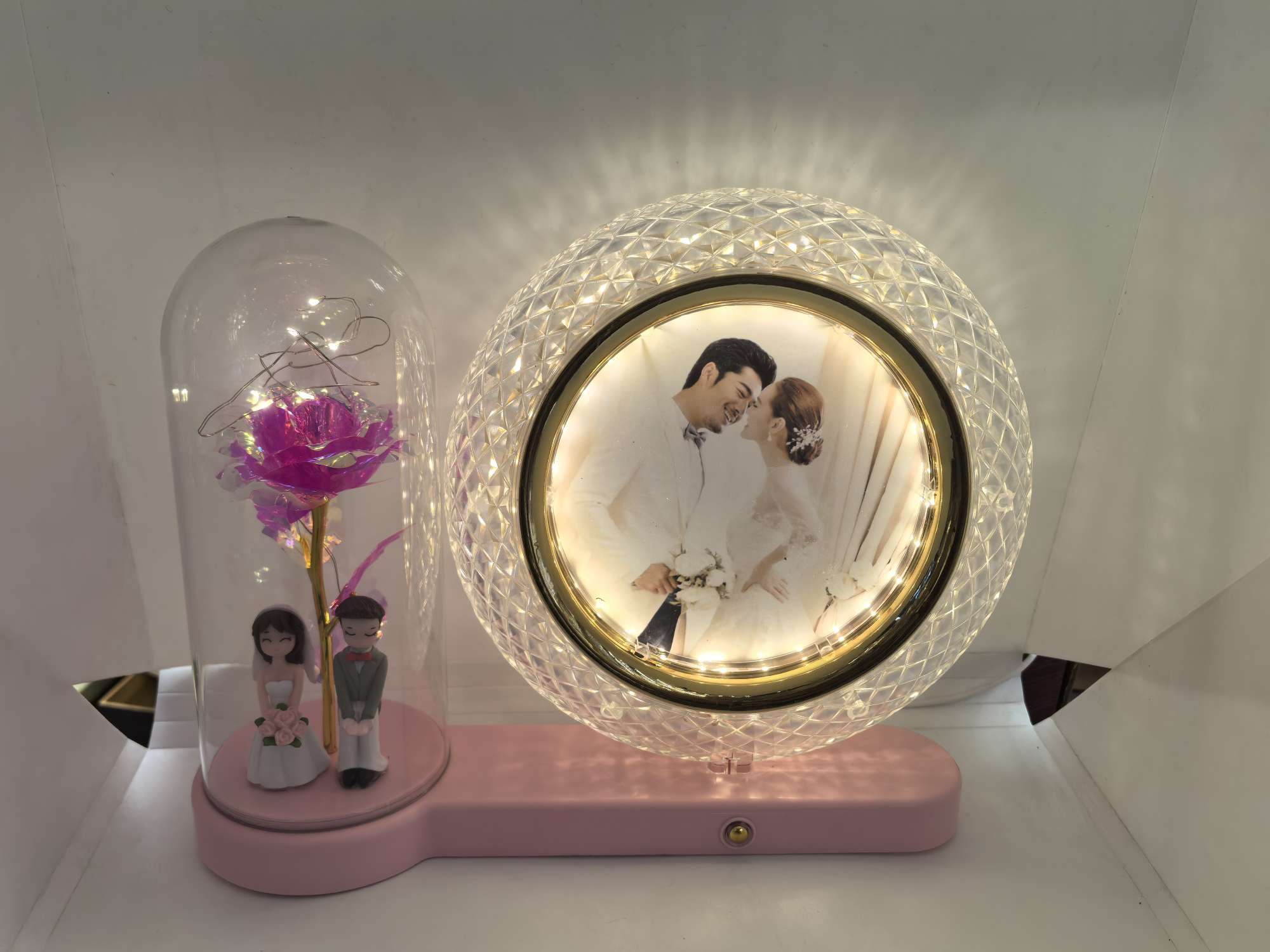 玫瑰花台灯相框