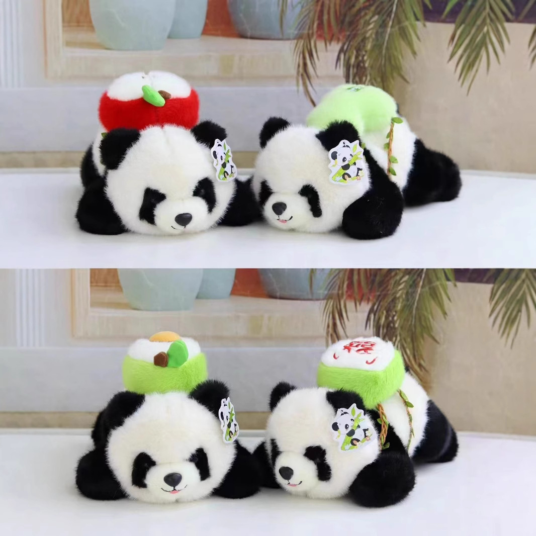 National trend cartoon panda, bear backpack, bear doll, plush toy doll, panda toy zoo