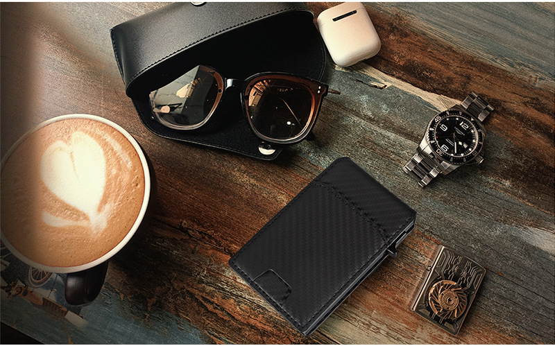 金属自动弹出式卡包男女士卡套防盗刷卡夹防消磁卡盒精致简约潮详情3