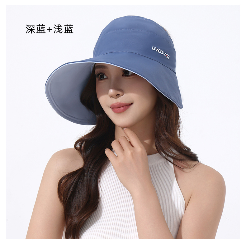 大帽檐防晒帽子女款2025新款夏季遮阳帽防紫外线渔夫帽空顶太阳帽详情12