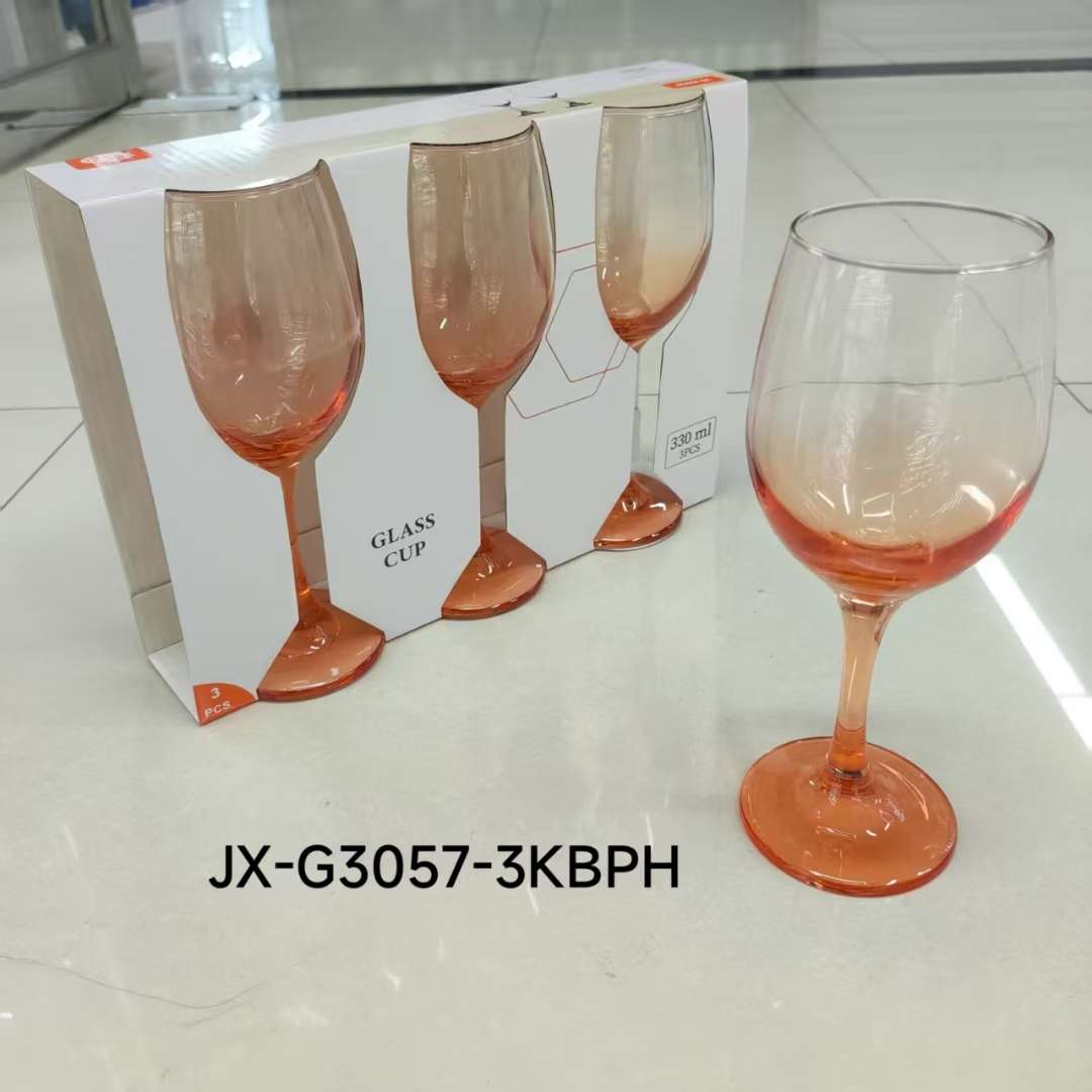 红酒杯玻璃杯啤酒杯子高脚杯 玻璃水晶红酒杯 彩色酒杯非洲热销款酒杯高脚杯详情图2