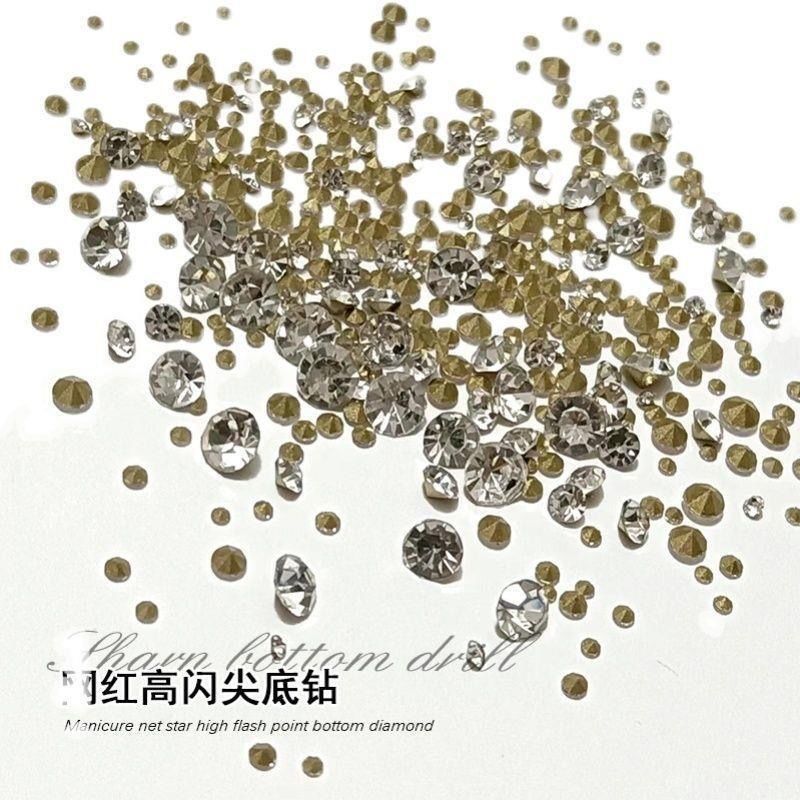 1440 domestic Dui Dui diamond nail art, Dui Dui pointed bottom size super shiny diamond white jewelry and decorative items mixed nail art accessories detail image 2