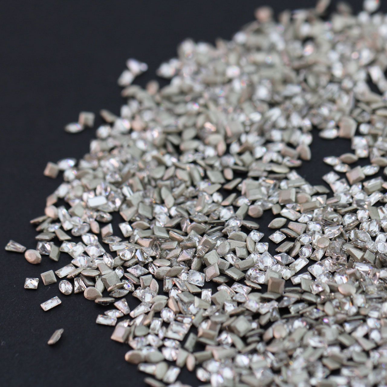 5A grade mini Zircon mixed set flat-bottomed beveled zircon, sparkling beveled irregular-shaped diamond, long horse eye diamond, diy nail art detail image 5