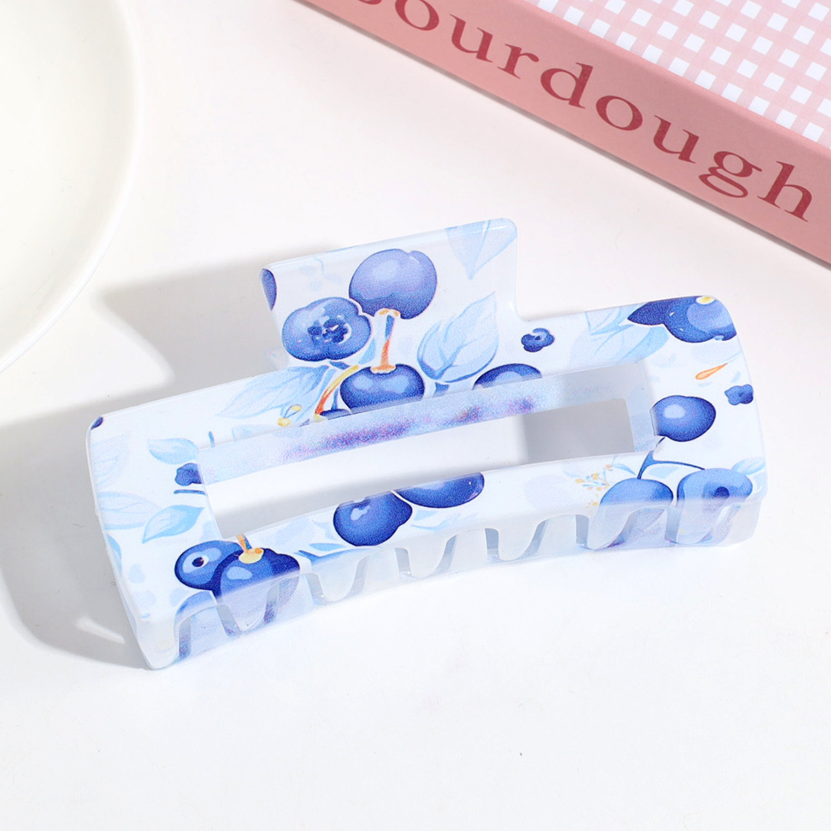 亚克力UV印花流行发饰 时尚女士鲨鱼夹饰品头饰头饰细节图