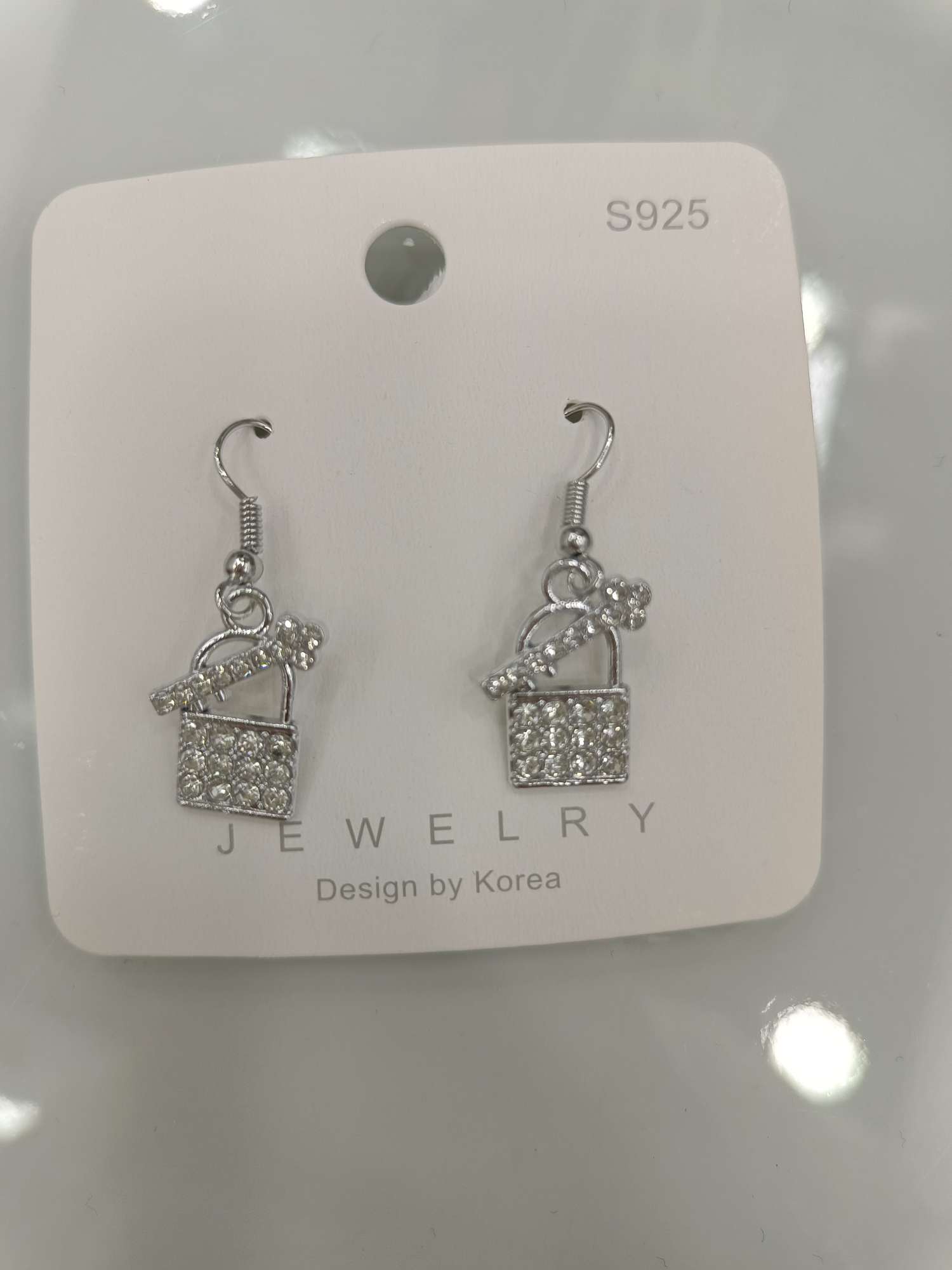 烧焊锆石耳环 时尚百搭耳饰 精致饰品 简约设计潮流耳环