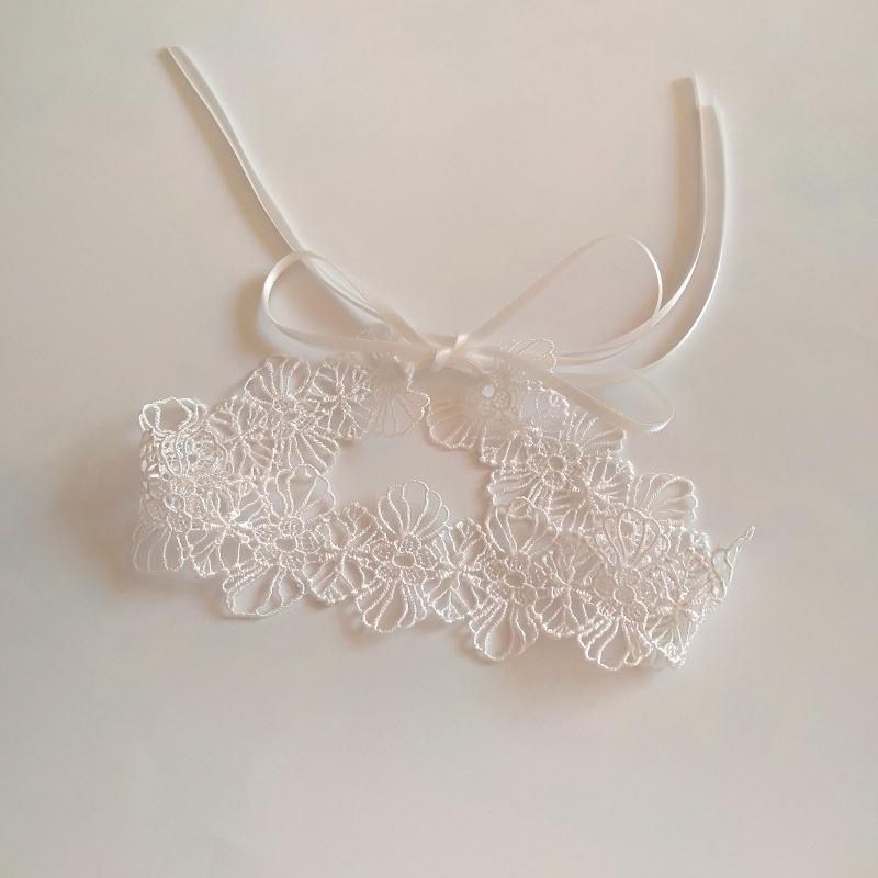 Korean style lace short necklace with a tie collar, neck strap and false collar, black and white, non-metal, anti-allergy detail image 6