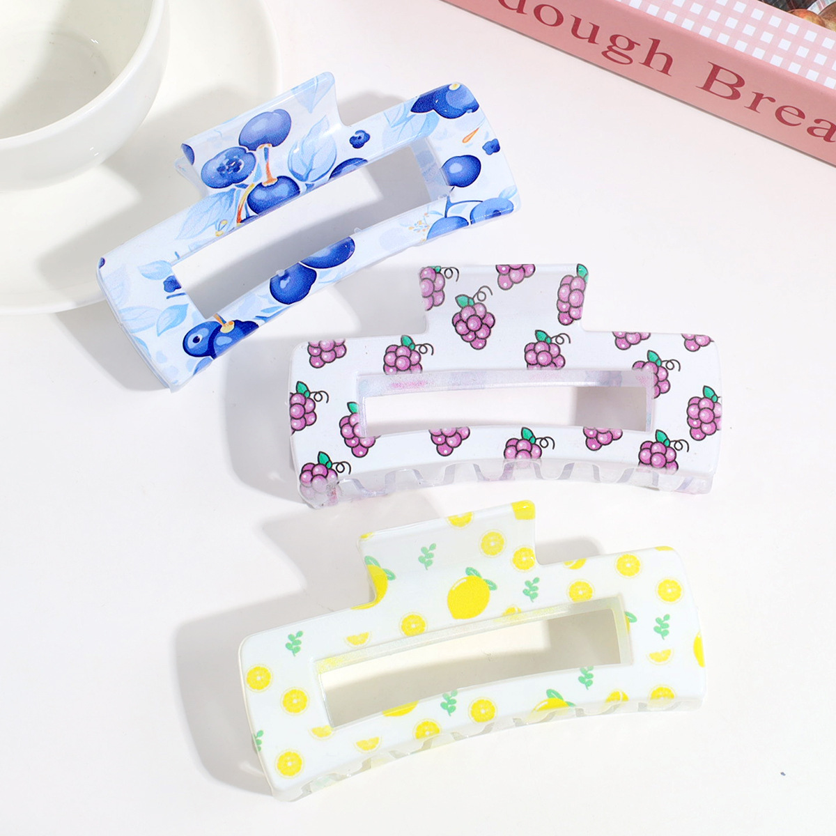 亚克力UV印花流行发饰 时尚女士鲨鱼夹饰品头饰头饰详情图10