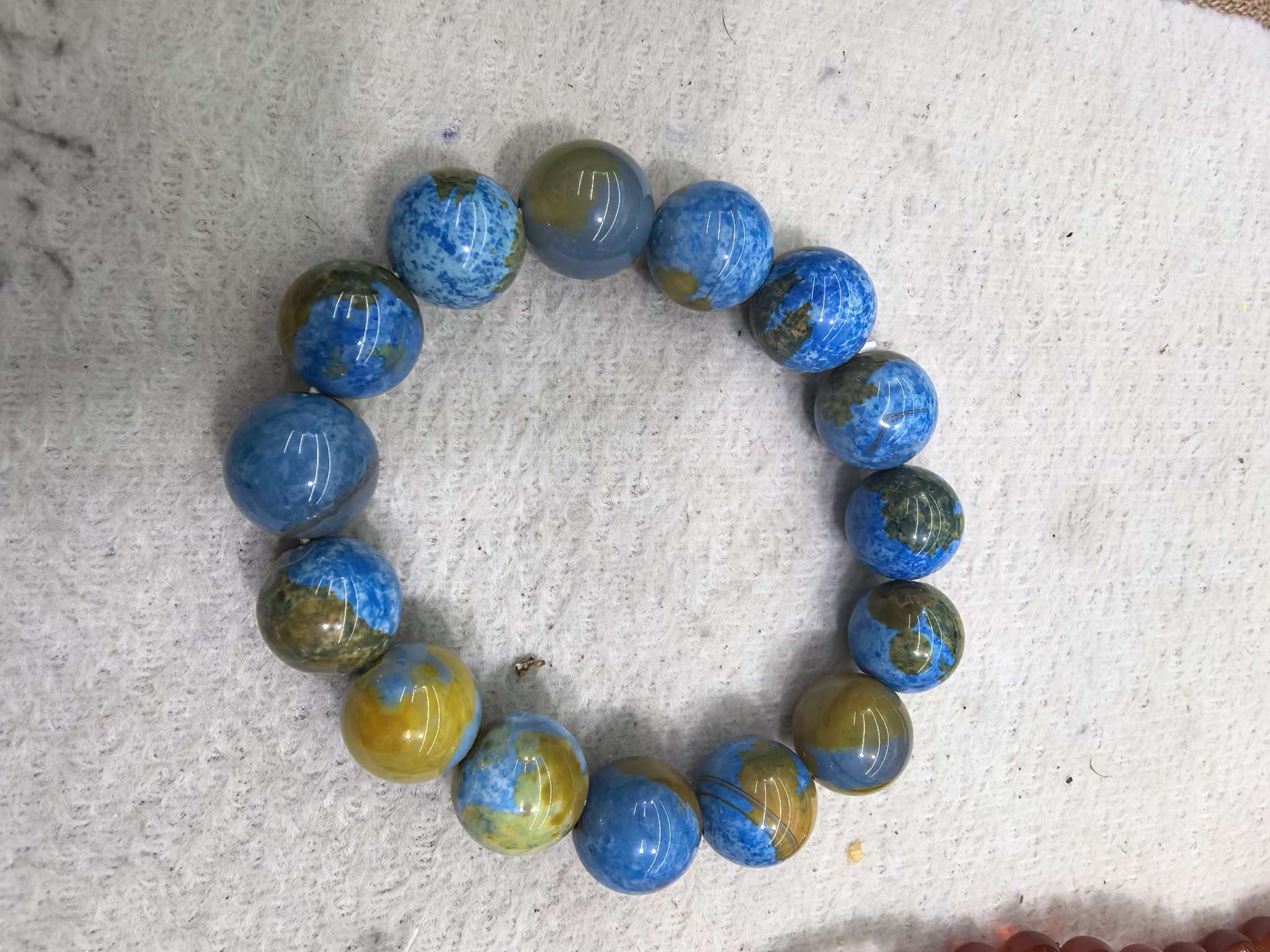 【天然地球玛瑙手链小众手镯闺蜜多巴胺串珠轻奢爆款高级女手串地球玛瑙手链手链