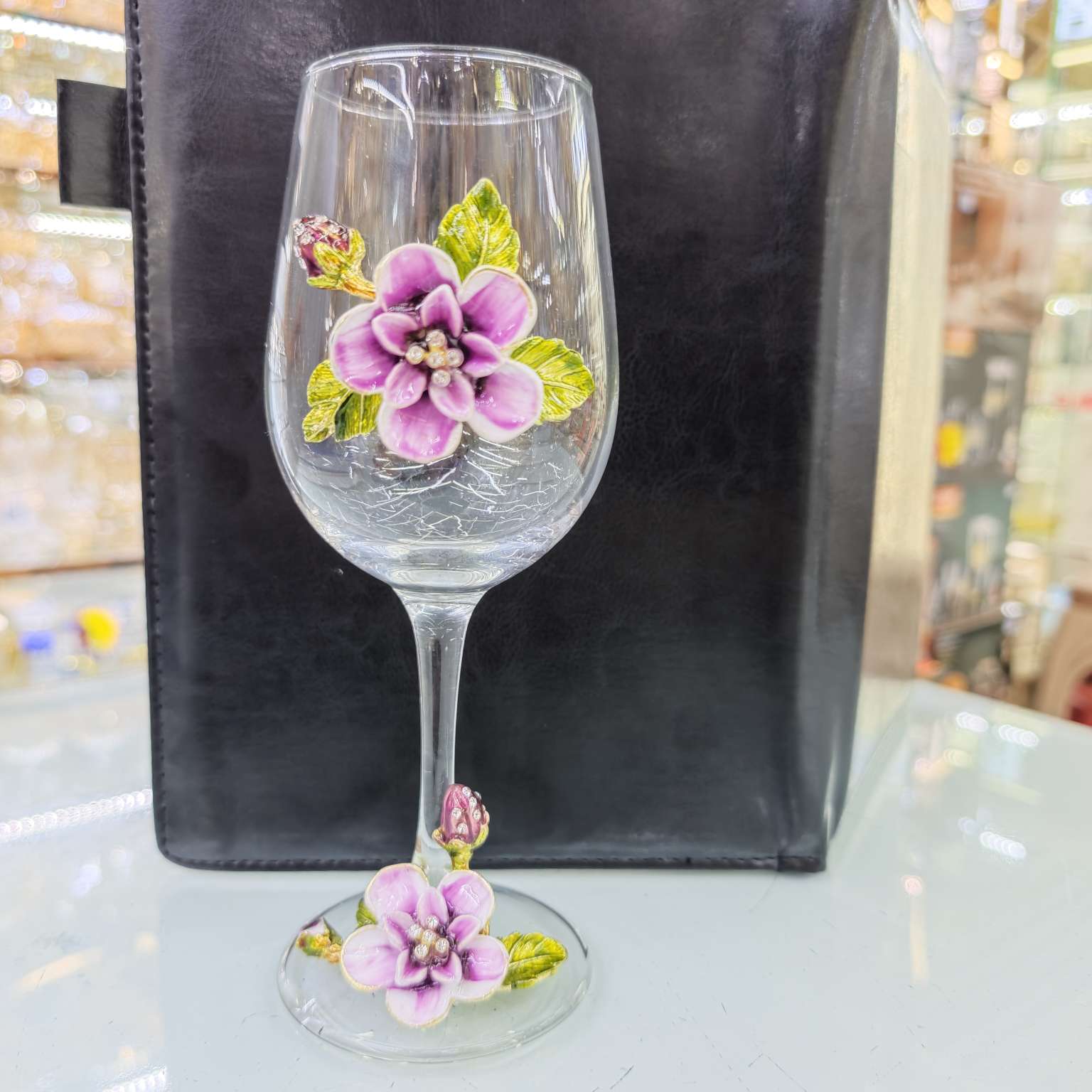 Flower tea cups, glass cups, enamel cups, factory direct sales, exquisite glass cups, Mother's Day gifts, enamel colored cups, crystal cups, tea cups, rose cups, glass cups Specification image