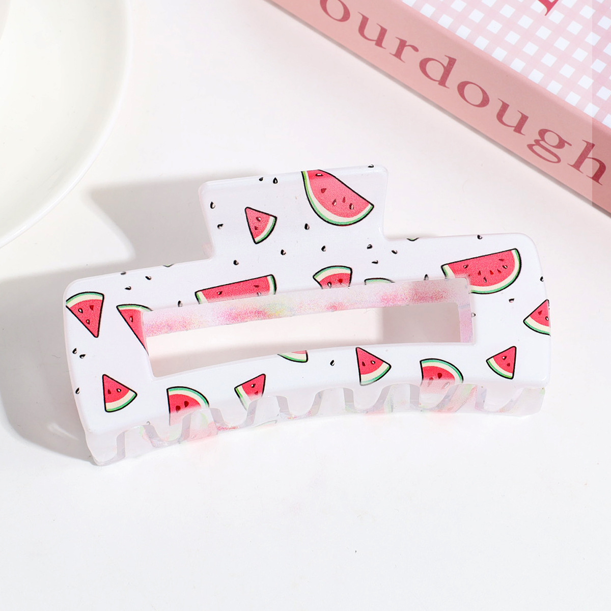 亚克力UV印花流行发饰 时尚女士鲨鱼夹饰品头饰头饰详情图2