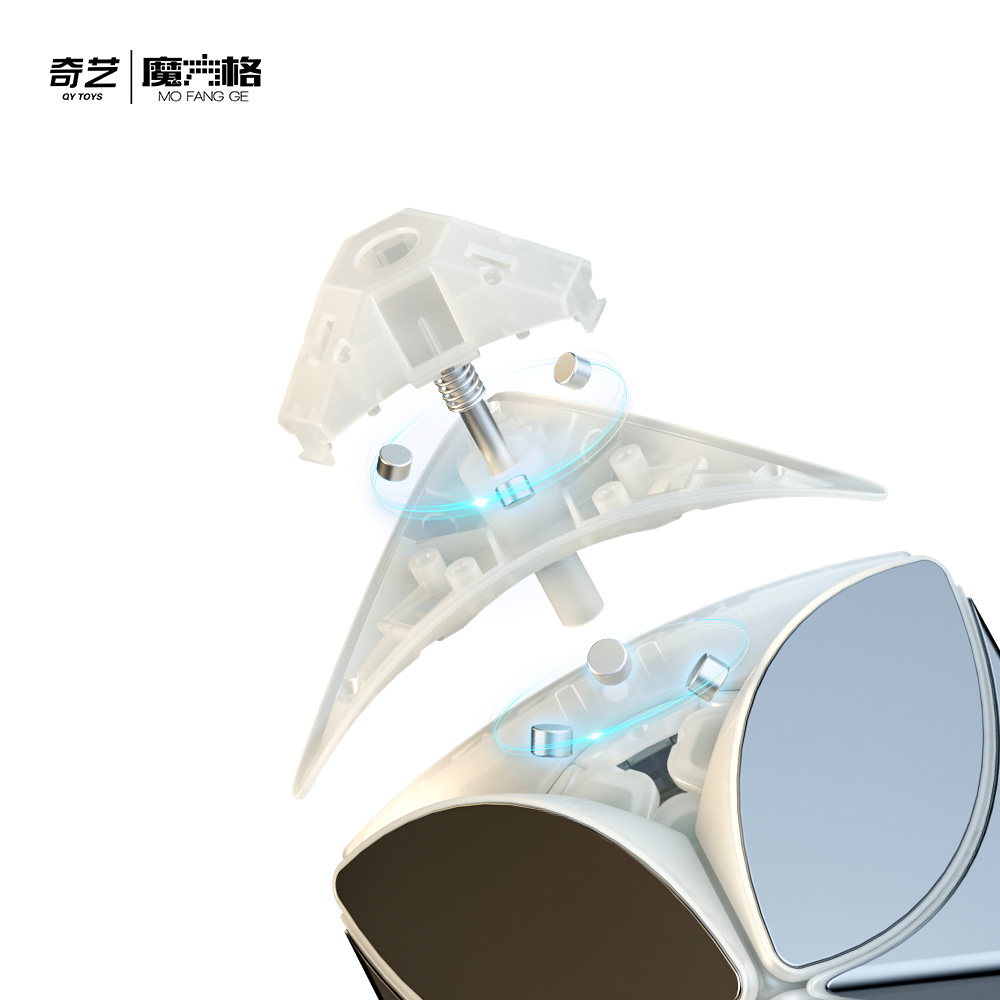 奇艺魔方/魔方/三阶魔方钥匙扣/24阶魔尺/太阳能玩具摆件白底实物图