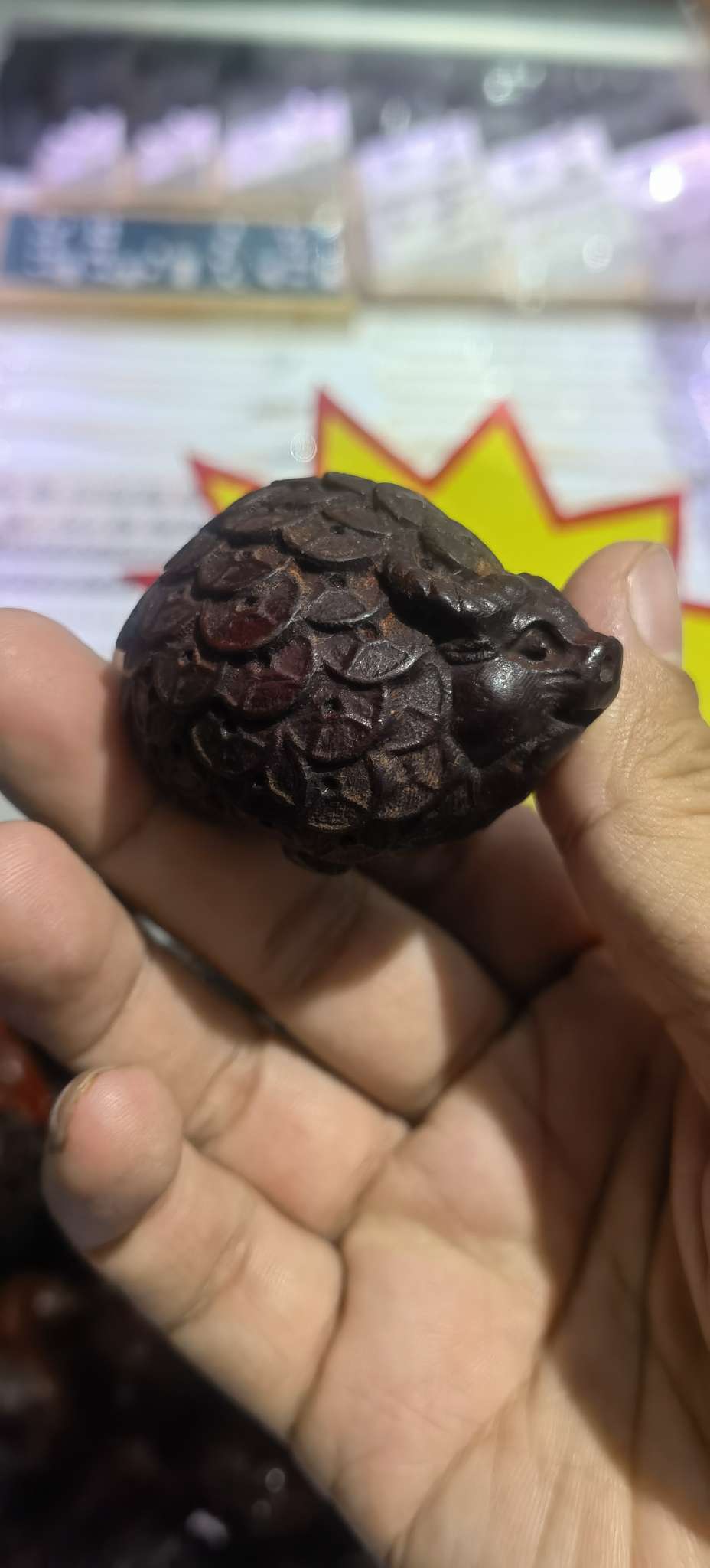 进口饰品翡翠珠宝蜜蜡人工钻石玉碎珠子散珠DIY手工配件材料木质手环件，三维立体雕刻，纯手工红木珠宝详情图4