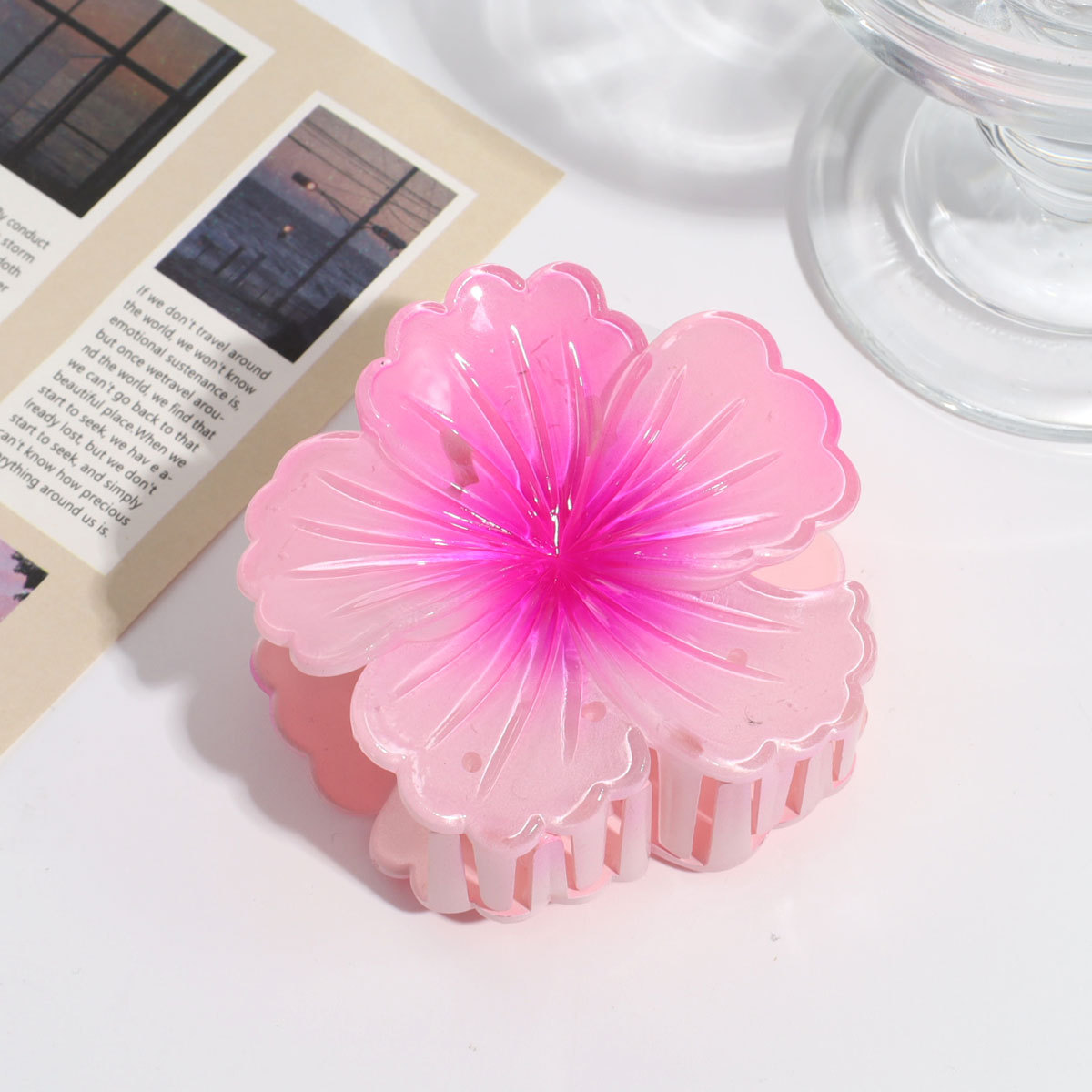 8公分白菜花，时尚女士鲨鱼夹，清新少女发饰，琳琳饰品新品上市头饰详情图4