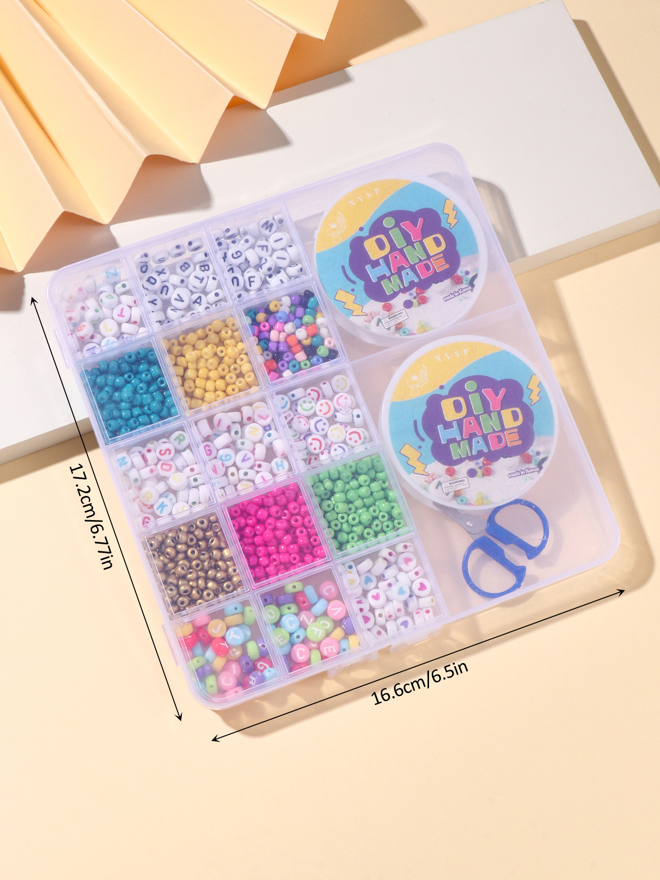 diy beaded educational toys for children in foreign trade, 15+2 grid set, wearable bracelet and necklace DIY pic 3