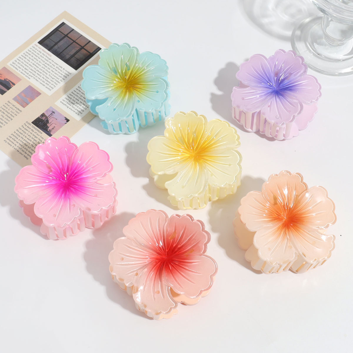 8公分白菜花，时尚女士鲨鱼夹，清新少女发饰，琳琳饰品新品上市头饰详情图2