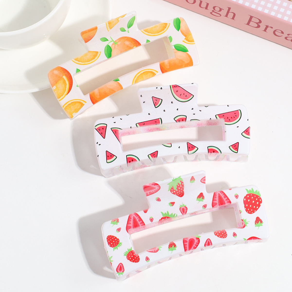 亚克力UV印花流行发饰 时尚女士鲨鱼夹饰品头饰头饰详情图8