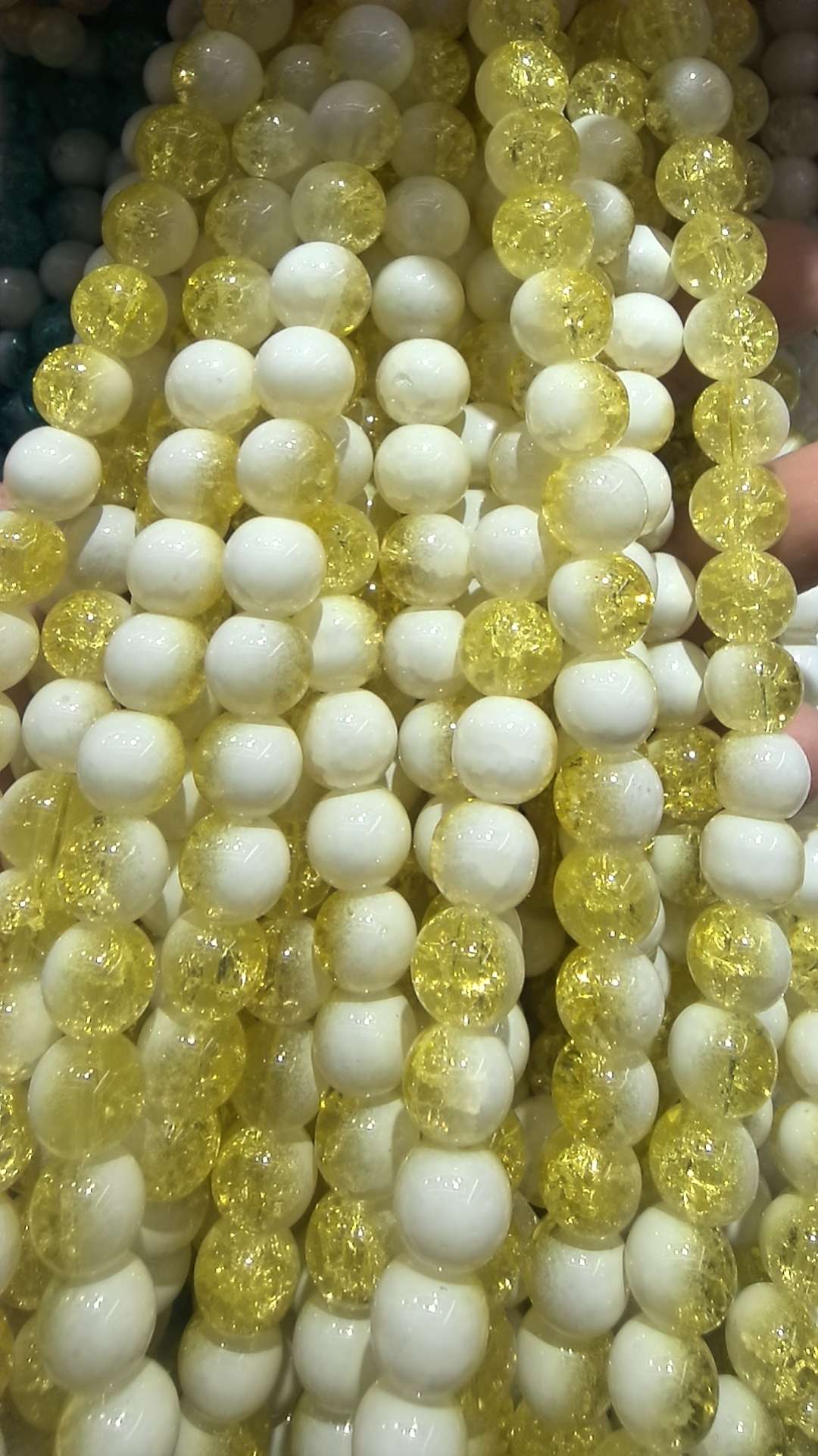 10mm flower-patterned milk cap double-piece glass bead diy bracelet, string bead chain, loose beads, street stall decoration accessories detail image 6