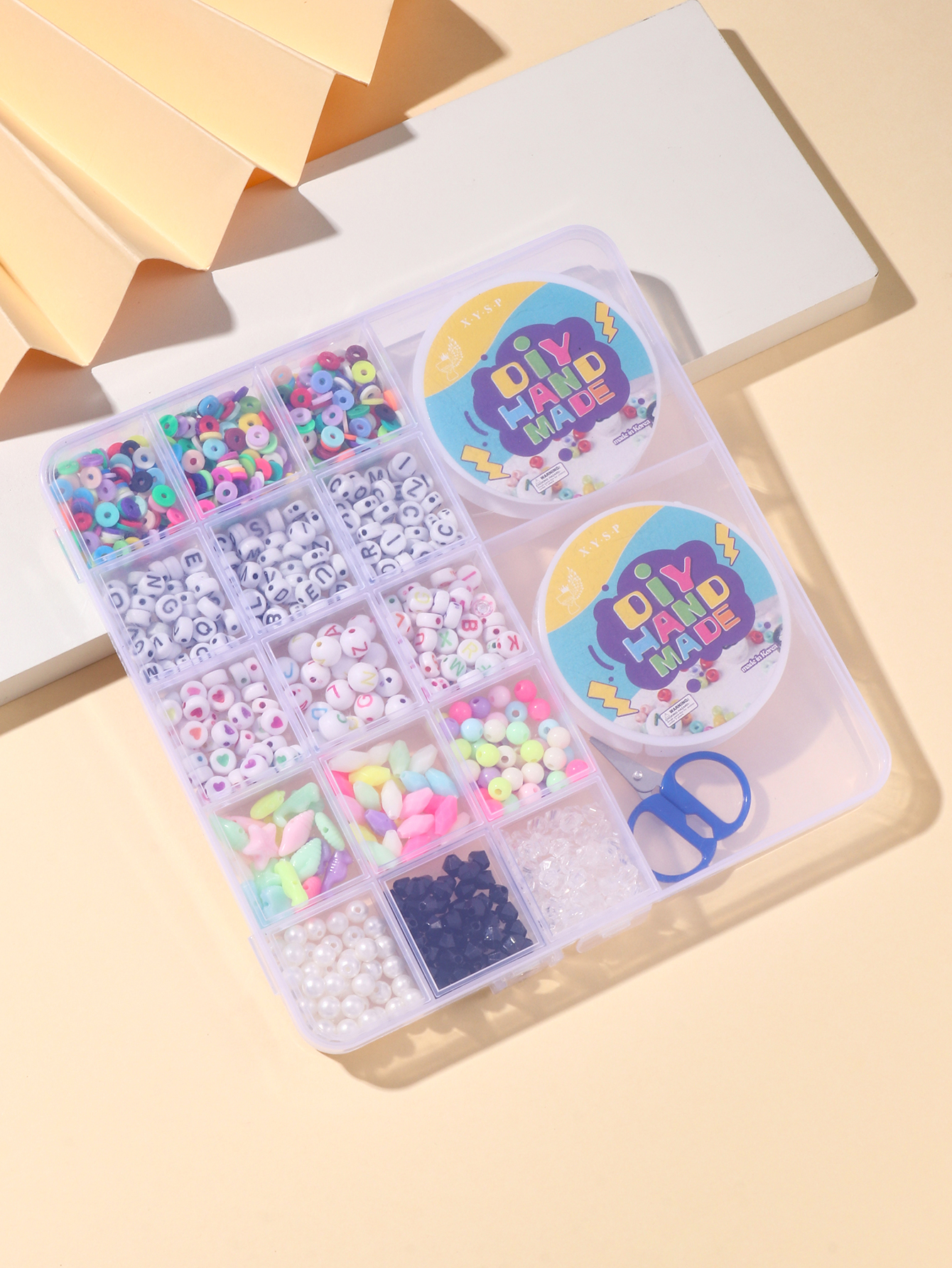 diy beaded educational toys for children in foreign trade 15+2 grid Set, wearable bracelet and necklace diyDIY Specification image