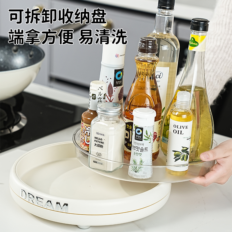 厂家直销MF645-5023收纳盒 饰品收纳盒 厨房用品收纳 化妆品收纳 收纳盘 旋转收纳盘详情图4