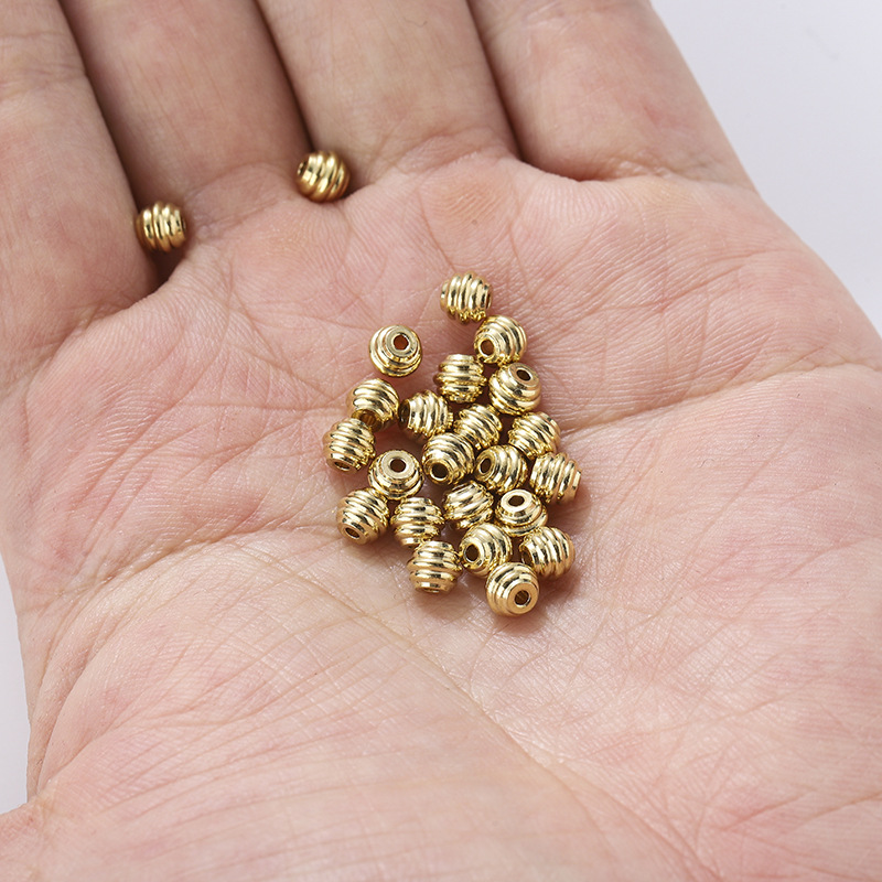 Home direct sales of brass natural color beads, hand-strung beads, star and moon diamond Buddha beads, diy jewelry accessories detail image 2