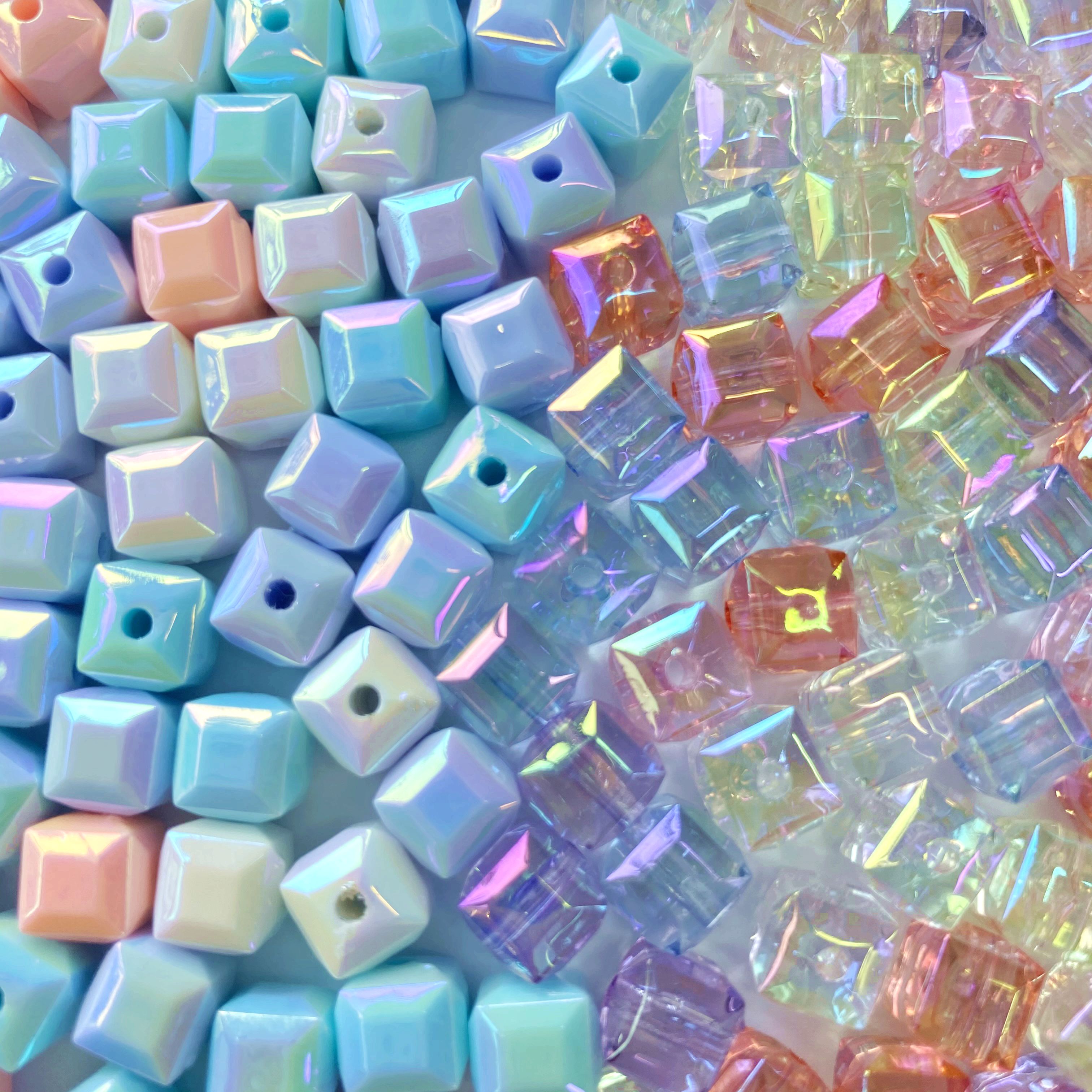 亚克力uv夏日奇幻小方珠创意diy./手链挂饰钥匙扣手机挂饰饰品配件制作材料