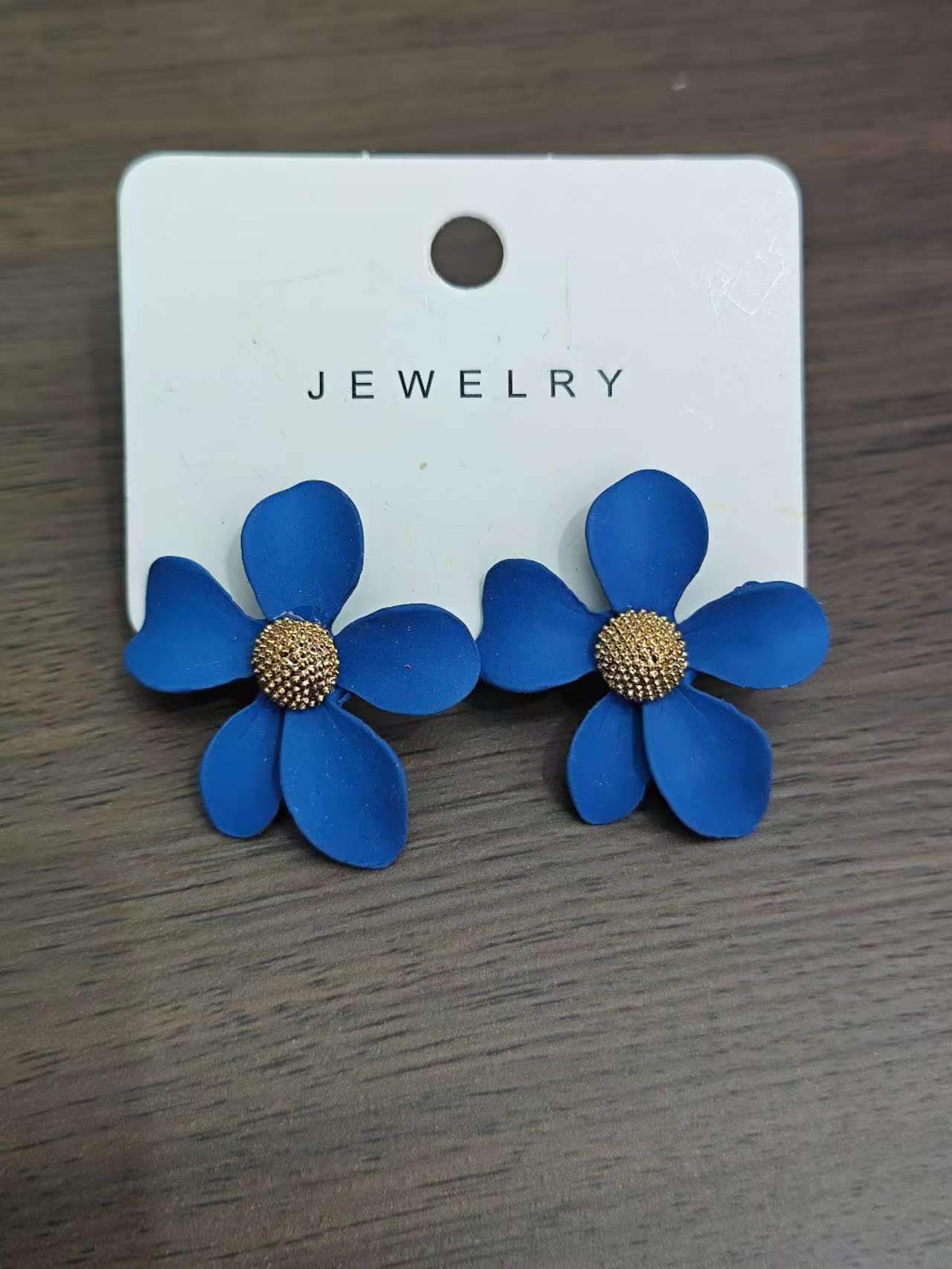 蓝色花朵耳环 夏天时尚简约耳饰 个性百搭饰品 精致气质耳环耳环