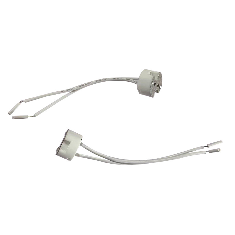 Ceramic lamp head lamp base, halogen lamp base, MR16 lamp base with 10cm line chandelier, led light source accessories manufacturer wholesale Item Picture