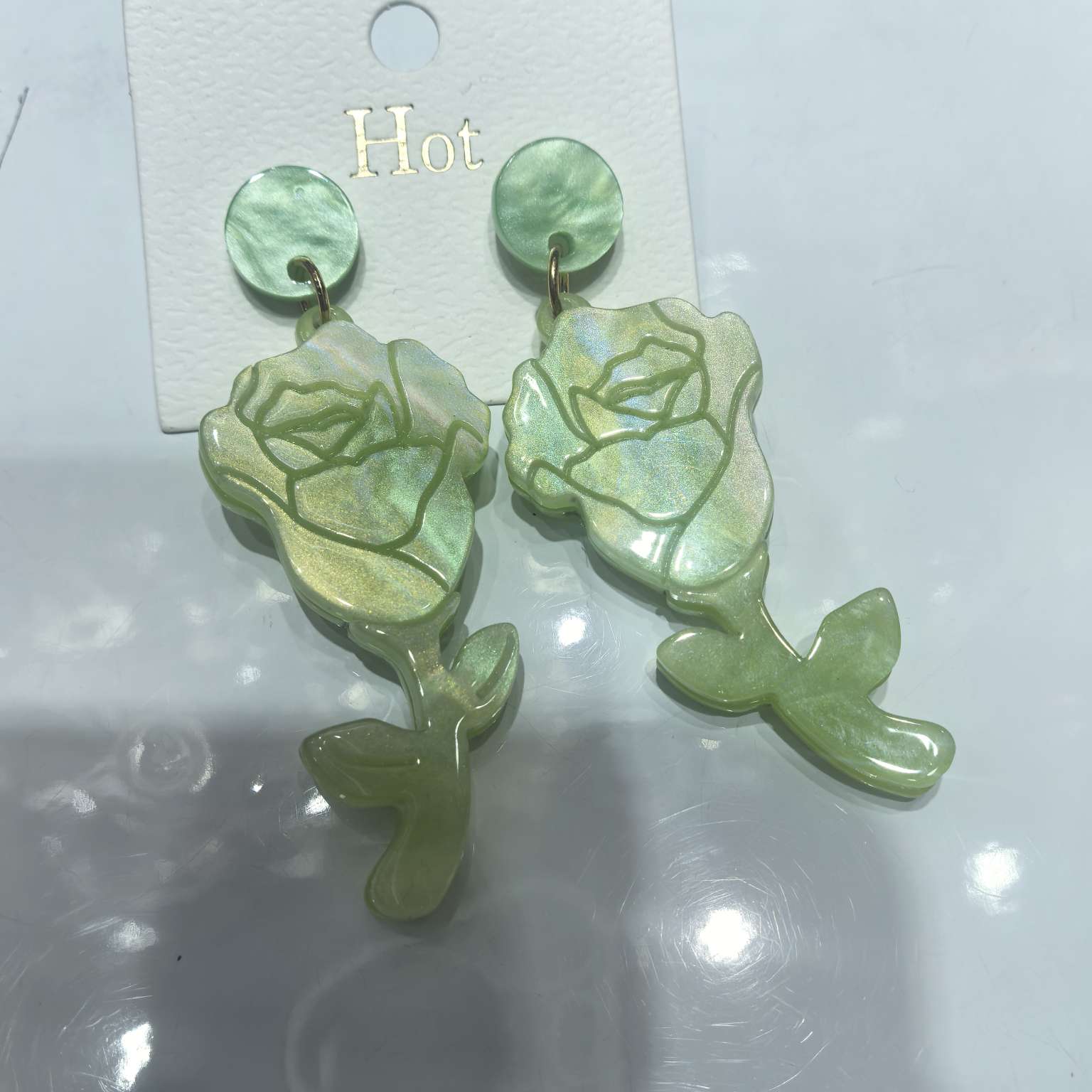 Flower ear studs, acrylic jewelry, sweet earrings, fashionable and simple, elegant ear studs, versatile girls' accessories, acrylic jewelry earrings, ear studs detail image 2
