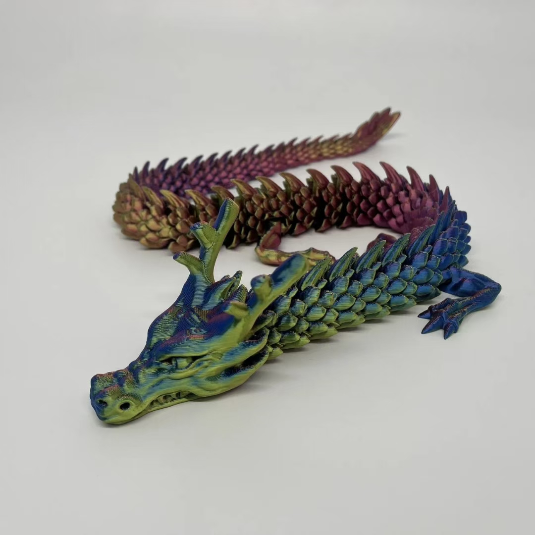 3d打印关节龙三d中国模型可活动龙儿童玩具造景装饰摆件手工送礼 细节图