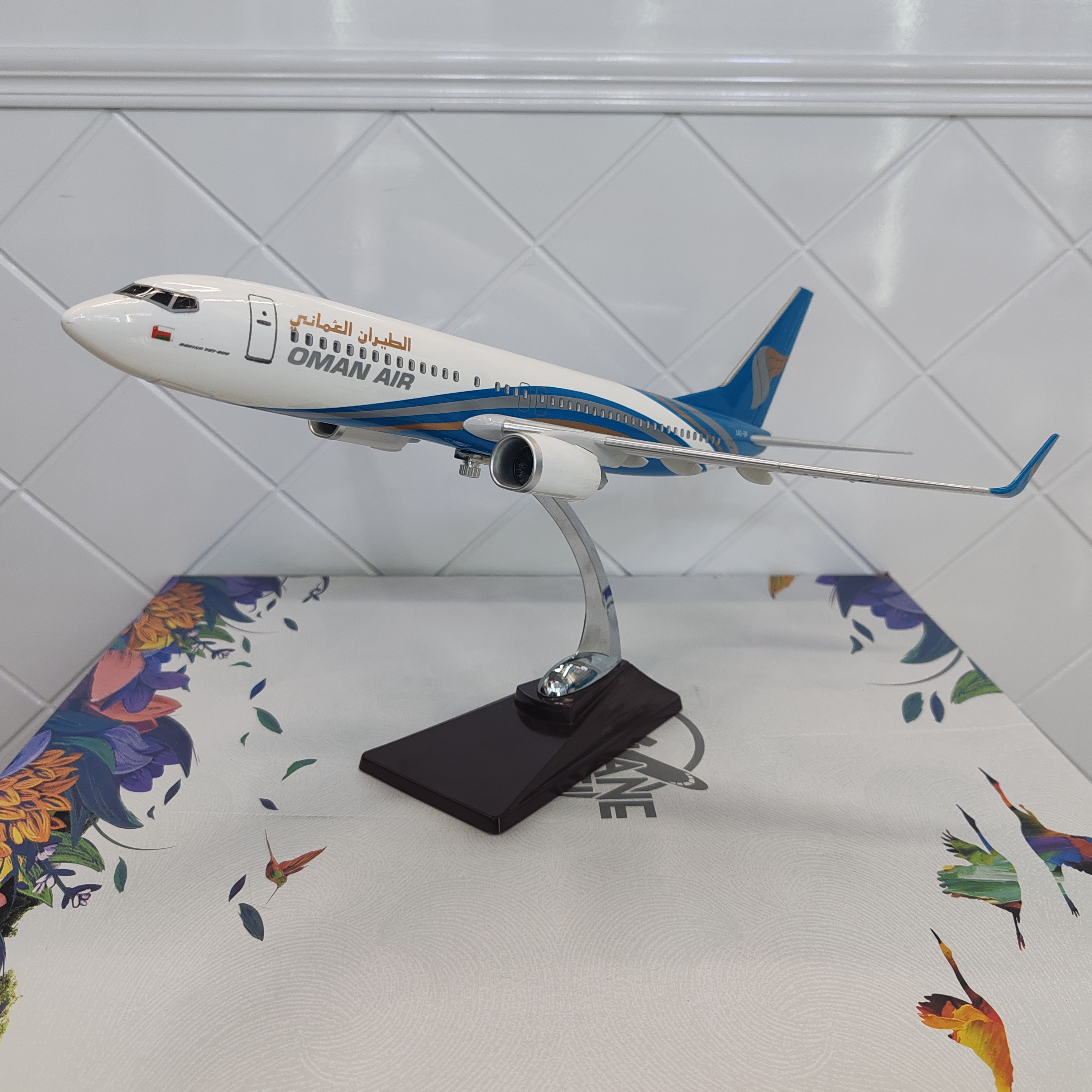 飞机模型（B737-800阿曼航空40CM/47CM）ABS合成塑脂飞机模型 仿真飞机模型 工程树脂模型 金属飞机模型详情3