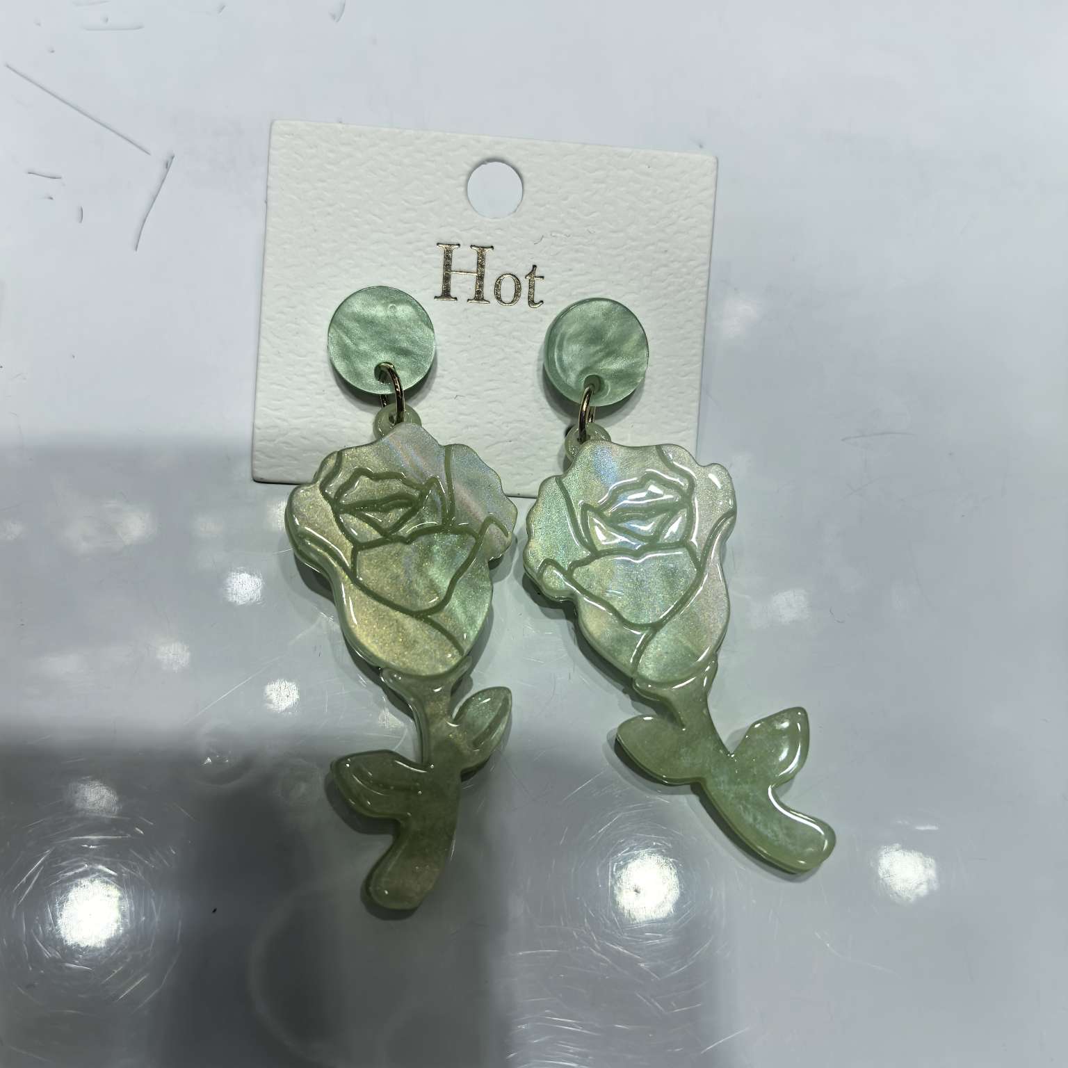 Flower ear studs, acrylic jewelry, sweet earrings, fashionable and simple, elegant ear studs, versatile girls' accessories, acrylic jewelry earrings, ear studs details Picture