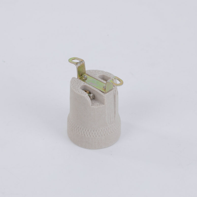 E27 ceramic bell-shaped lamp holder with bracket ceramic ceiling lamp accessory E27 lamp head in stock Item Picture
