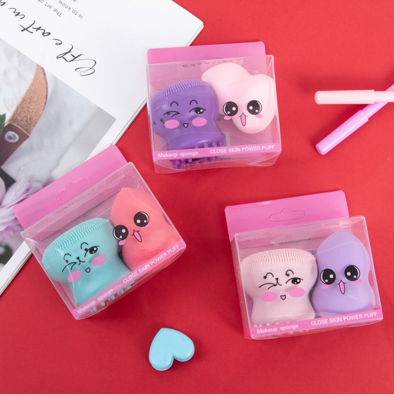 春紫怡美妆蛋小章鱼水母洗脸刷粉扑洗头刷硅胶洁面刷葫芦粉扑水滴.