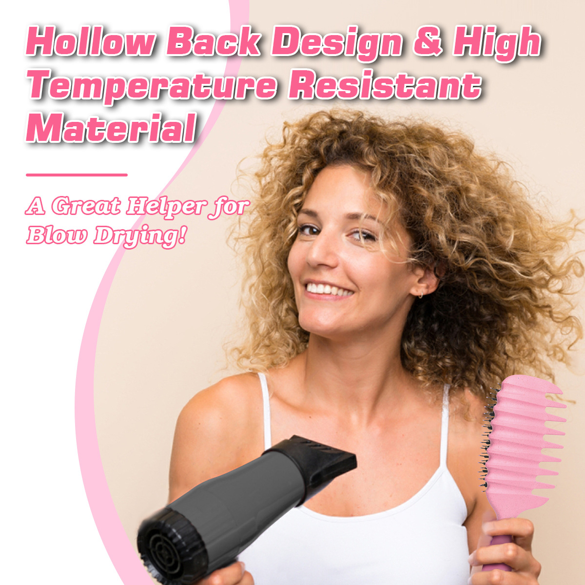 跨境新品爆款三叉气囊弹跳梳按摩顺发尼龙刘海发刷卷曲造型定义刷详情2