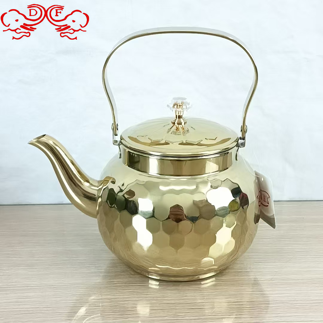 DF99359 stainless steel kettle, ribbed teapot, restaurant and hotel tea kettle with filter, household flower teapot, DF TRADINGHOUSE Application Scenario