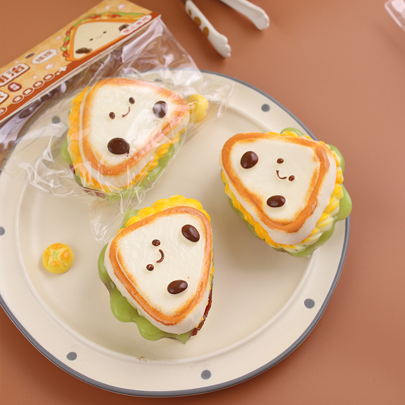 减压仿真食玩三明治面包儿童玩具捏捏乐发泄面包类TPR软料详情5
