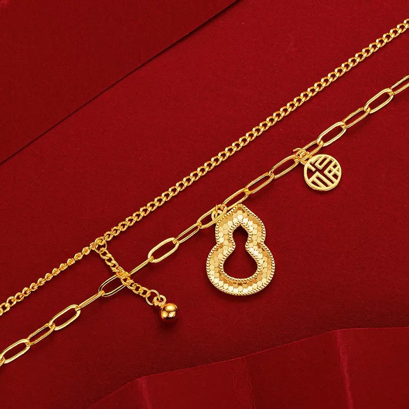 2025年新款不掉色时尚轻奢龙鳞葫芦女时尚AB手链 细节图