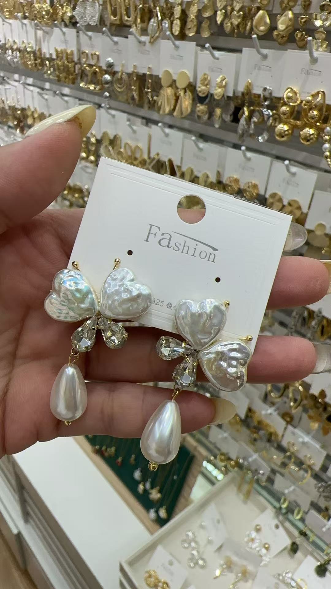 复古法式蝴蝶结珍珠水滴耳环女宫廷风高级感夸张耳钉气质耳饰批发