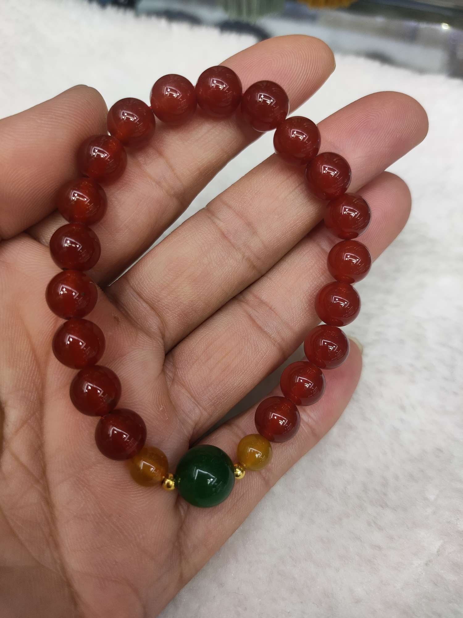 Auspicious jewelry bracelet 8m red agate, crystal bracelet accessories, etc Specification image