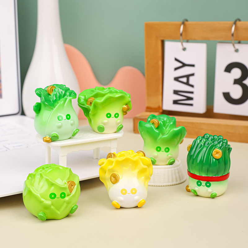 全越菜来财来摆件创意蔬菜摆件树脂工艺品车载装饰品礼物工位电脑屏幕装饰招财玄关装饰品车载装饰品摆件