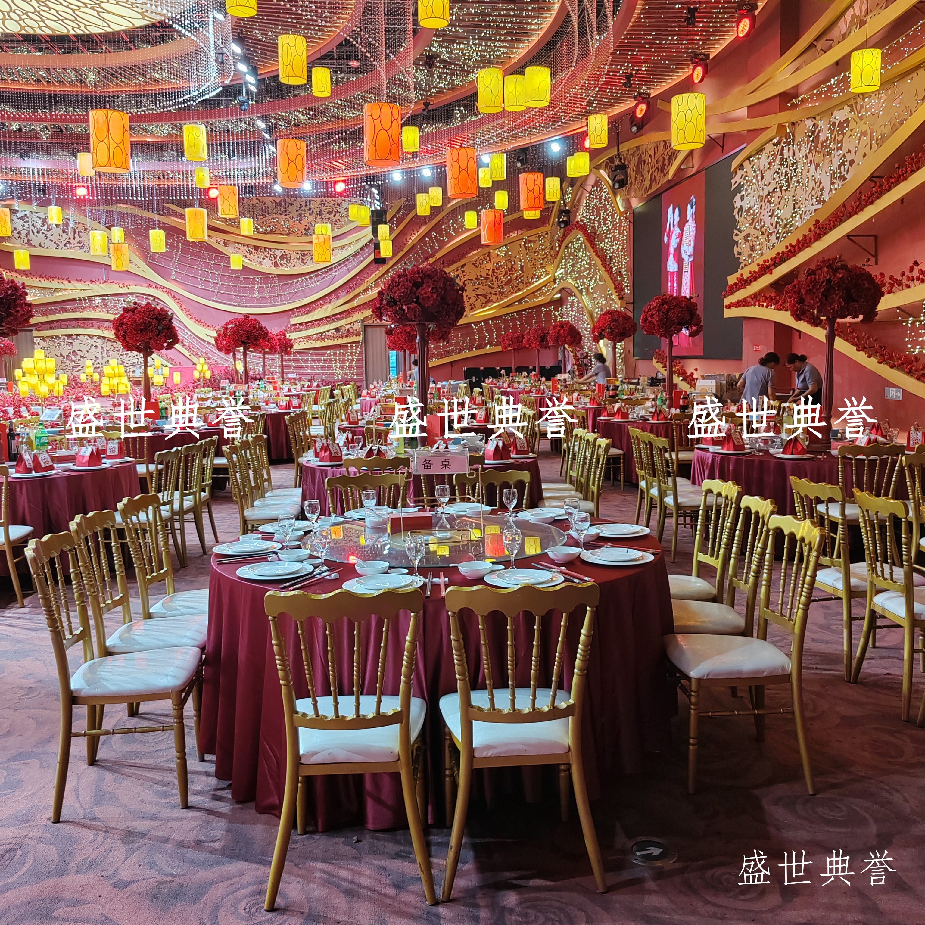 温州宴会中心餐饮家具酒店婚宴金属竹节椅外贸婚庆户外婚礼古堡椅