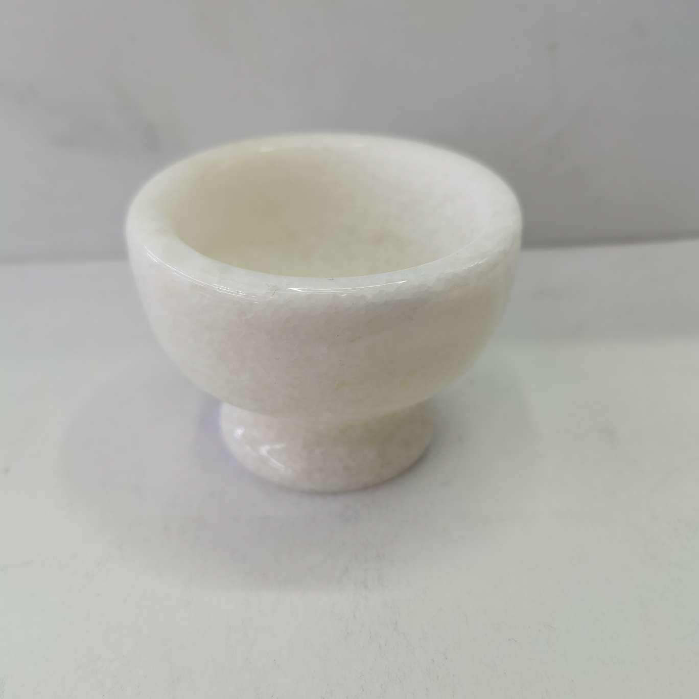 天然石头工艺品摆件杯子碗形装饰托盘礼品石头托盘器皿白色系列高档简约大气