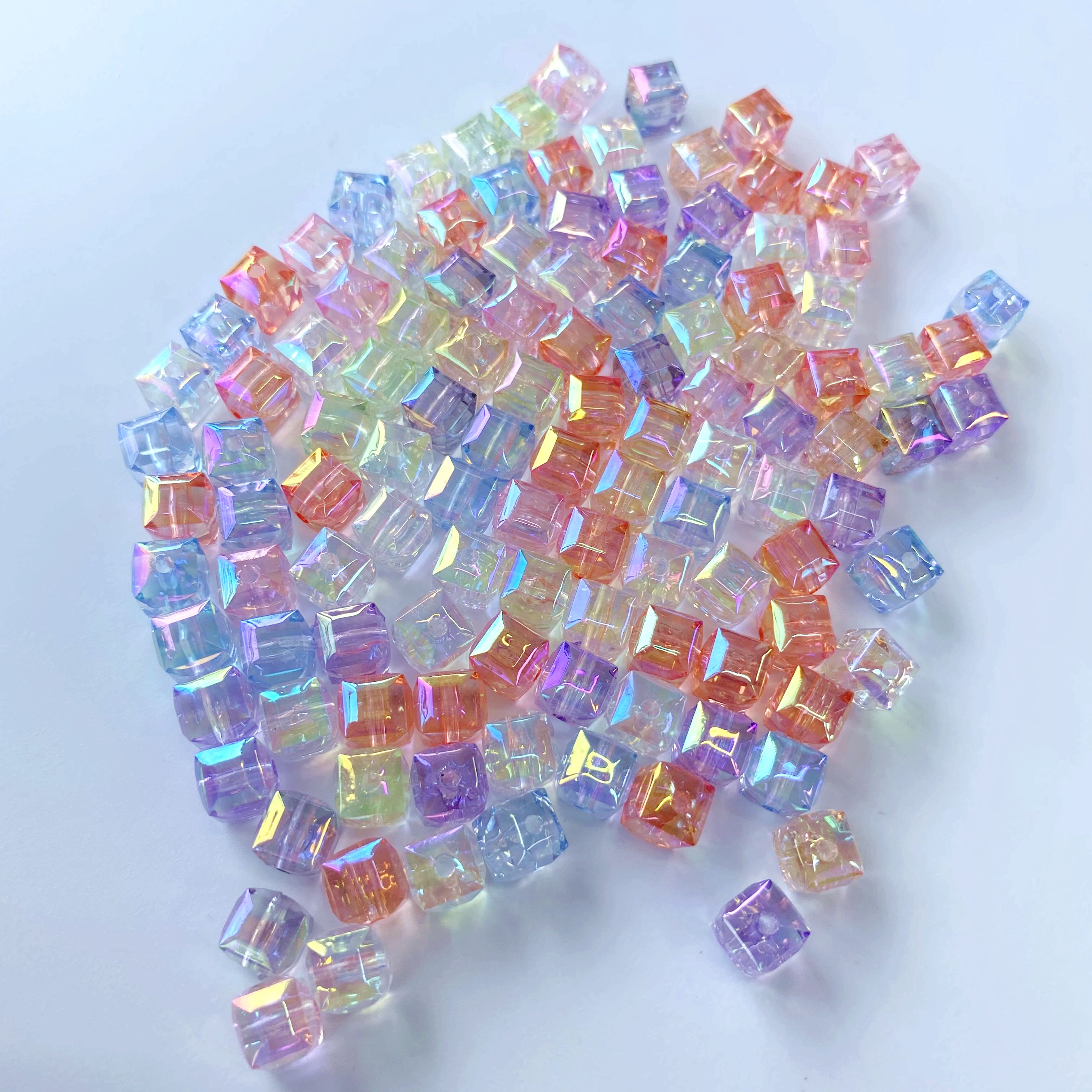 Acrylic uv Summer Fantasy small square Bead Creative diy./ Materials for making bracelet pendants, keychains, mobile phone pendants, accessories and accessories Application Scenario