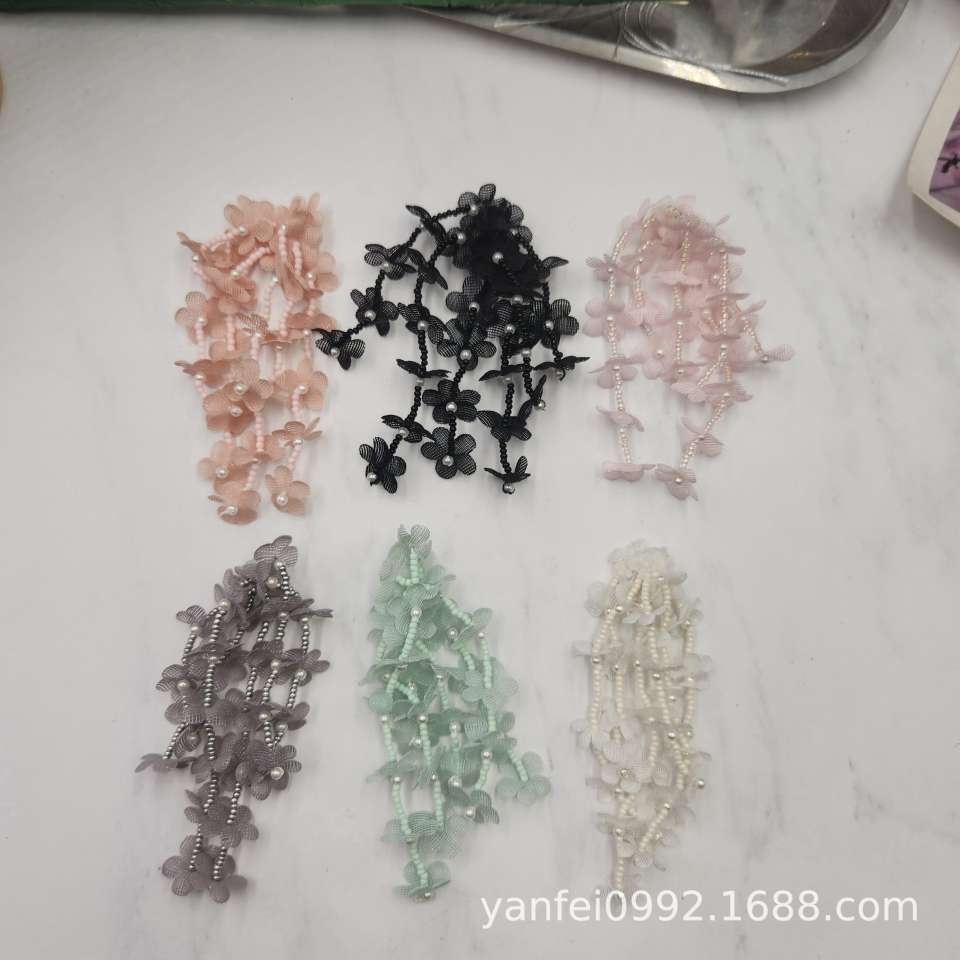 来料加工布花太阳花花芯山茶花小香风儿童头饰配件微景观玻璃罩圆柱形