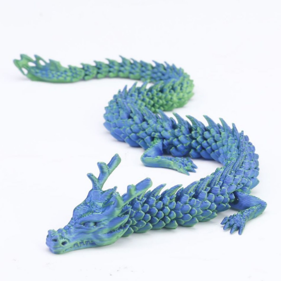 3d打印关节龙三d中国模型可活动龙儿童玩具造景装饰摆件手工送礼 