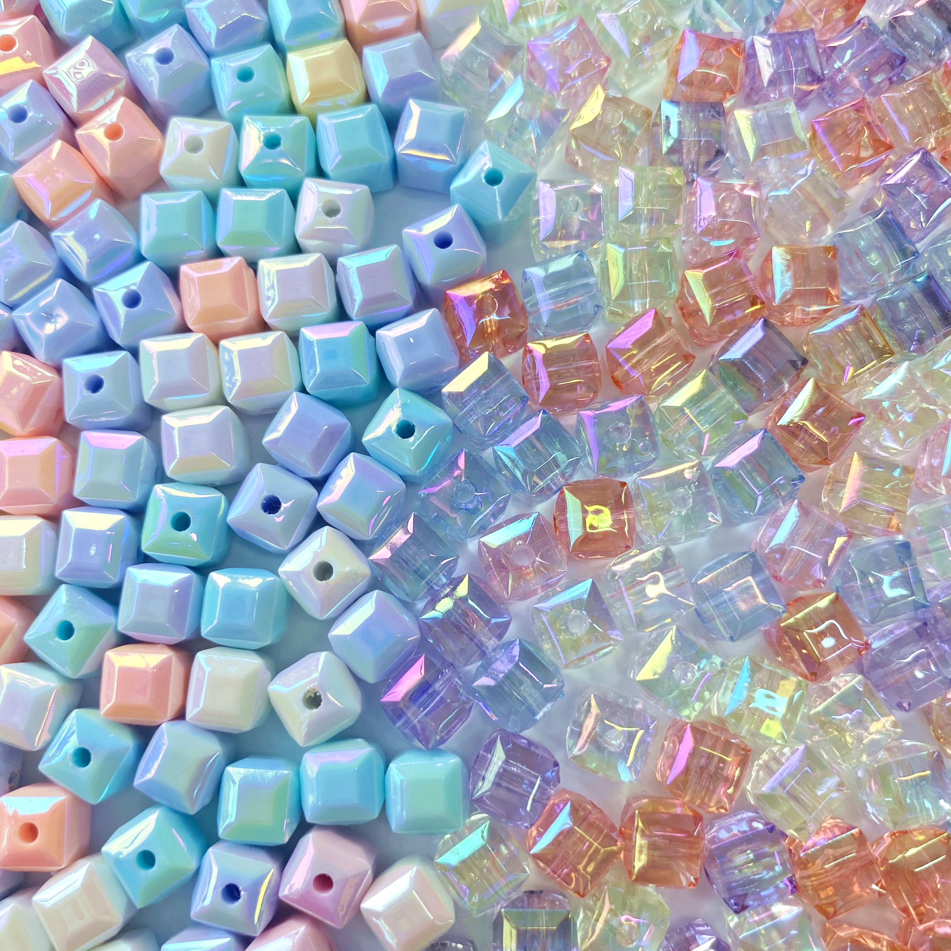 Acrylic uv Summer Fantasy small square Bead Creative diy./ Materials for making bracelet pendants, keychains, mobile phone pendants, accessories and accessories details Picture